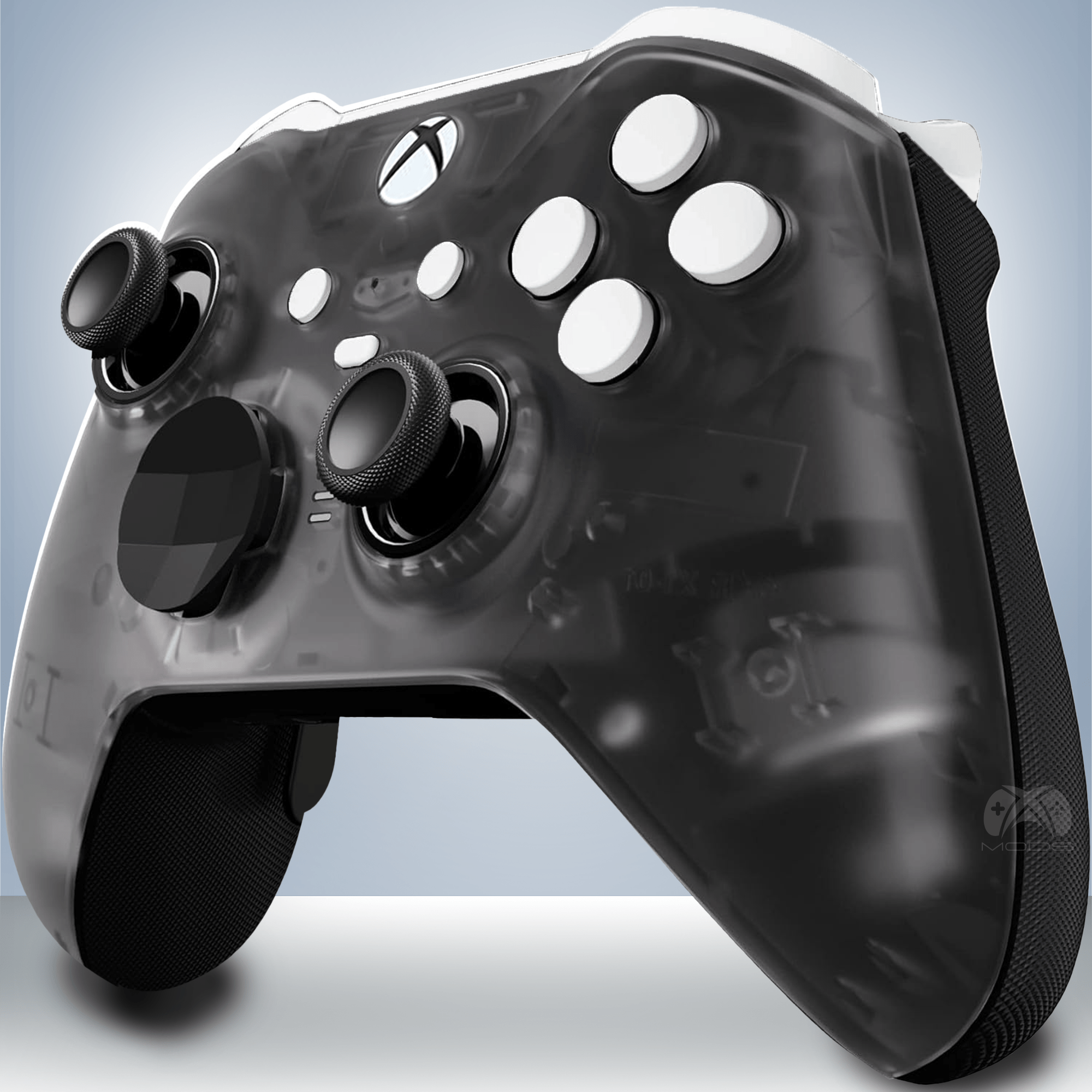 Elite 2 looking left clear black with white